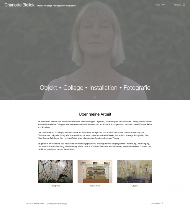 Screenshot Website für C. Bieligk